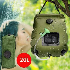 Solarni tuš za kampovanje sa ugrađenim termometrom (20L) | SHOWDY
