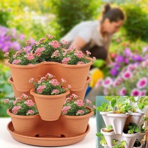 Vertikalne saksije za biljke koje se mogu slagati (Set od 3) | PLANTUP