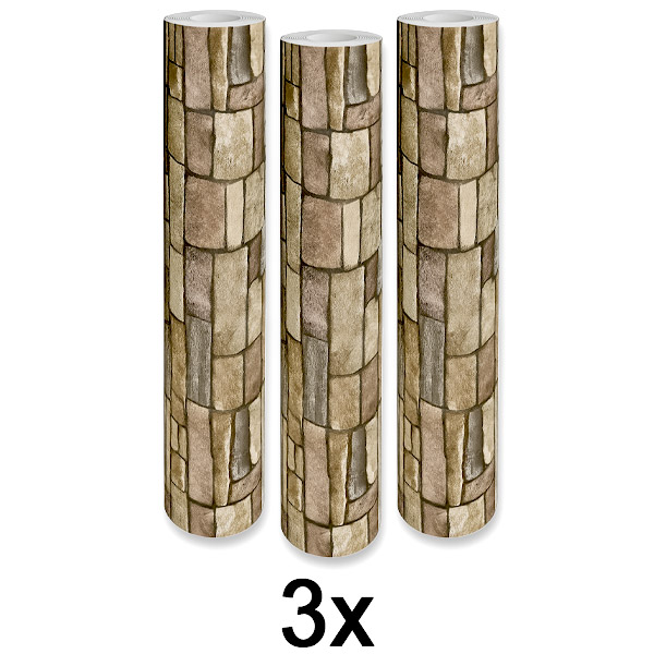 3x Samolepljivi 3D zidni panel sa uzorkom cigle | WALLCORWRAP