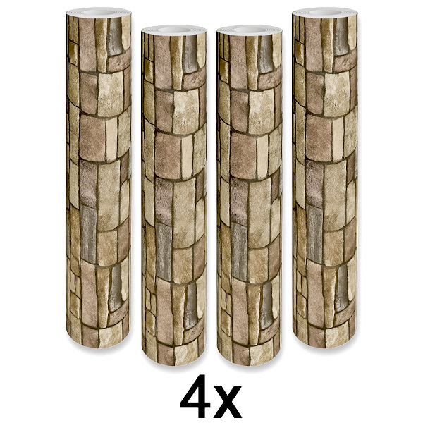 4x Samolepljivi 3D zidni panel sa uzorkom cigle | WALLCORWRAP