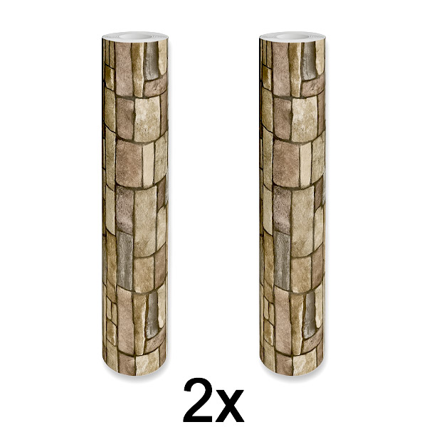 2x Samolepljivi 3D zidni panel sa uzorkom cigle | WALLCORWRAP